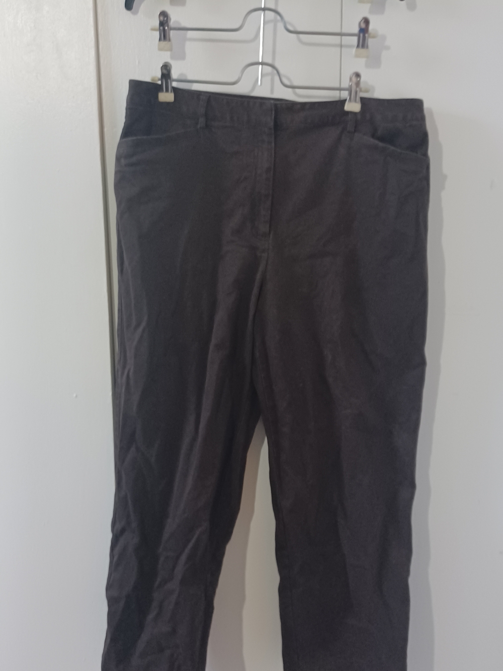 Classic Brown Straight-Leg Pants